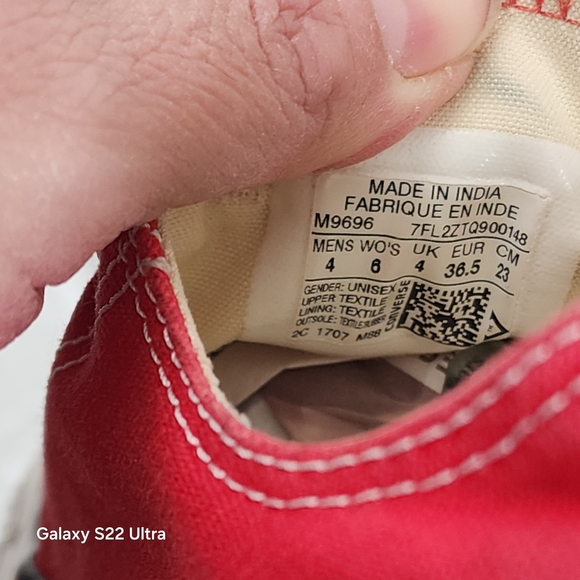 Converse Women's Red Canvas Sneakers - Picture 6 of 6